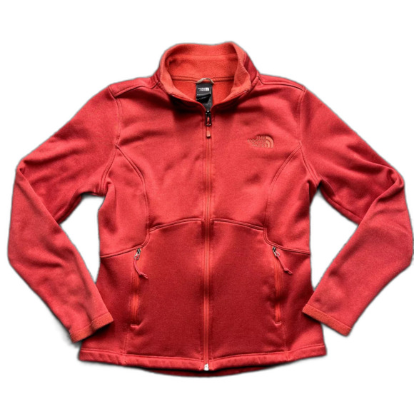 The North Face Agave Full Zip Jacket Small Red Fleece Lined Pockets S hiking - Picture 2 of 7